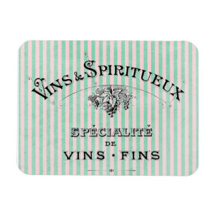 Vintage French Wine Ad on Stripes Magnet