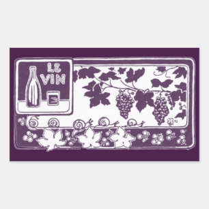 Vintage French Wine Label    Rustic Vineyard 