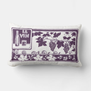 Vintage French Wine Label    Rustic Vineyard  Lumbar Pillow