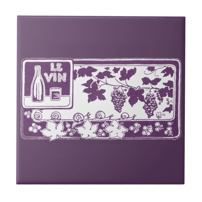 Vintage French Wine Label  | Rustic Vineyard  Tile (Front)