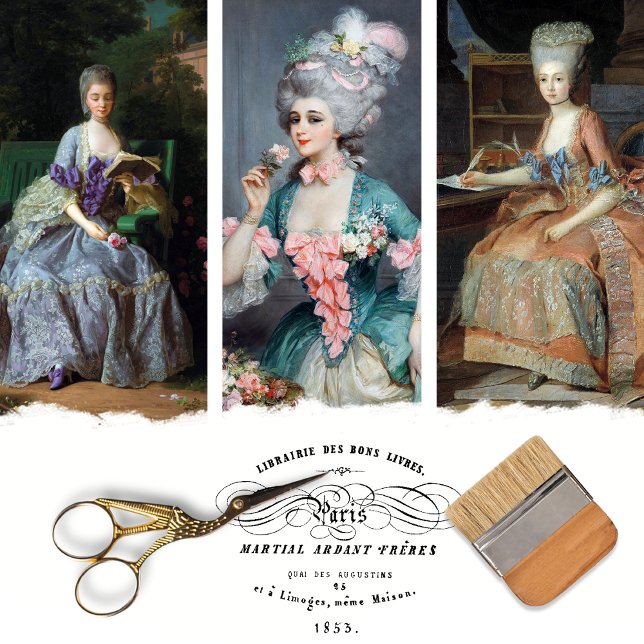 Vintage French Woman Decoupage Wrapping Paper (Creator Uploaded)