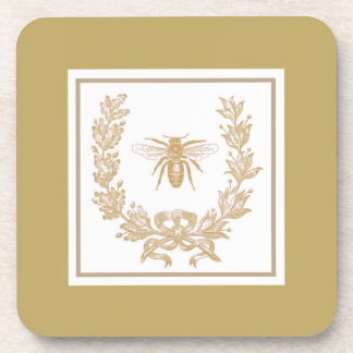 Vintage French Wreath w/Bee Mushroom Coaster