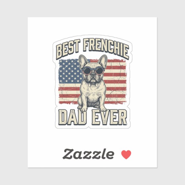Vintage Frenchie Dad American Flag (Sheet)