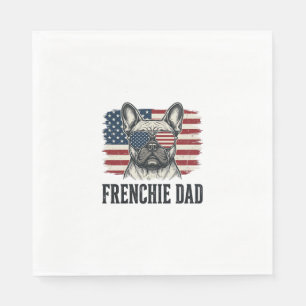Vintage Frenchie Dad Patriotic Bulldog Shirt_1 Napkin