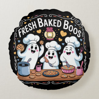 Vintage Fresh Baked Boos Halloween T-Shirt Round Pillow