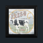 Vintage Fresh Creamery Cow Gift Box<br><div class="desc">Vintage Fresh Creamery Cow. Artist: June Erica Vess. Image ID: 108967D.</div>