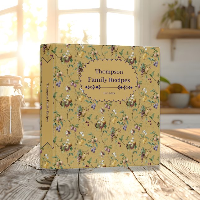 Vintage Fresh Fruit Pattern Recipe Binder (Creator Uploaded)