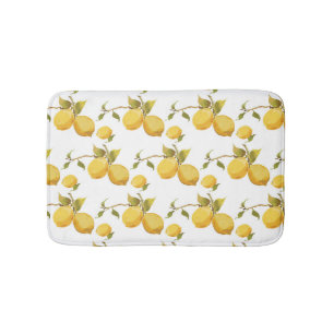 Vintage Fresh Lemons: Simplistic Design Bath Mat