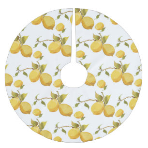 Vintage Fresh Lemons: Simplistic Design Brushed Polyester Tree Skirt