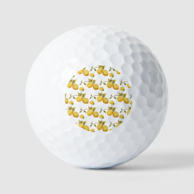 Vintage Fresh Lemons: Simplistic Design Golf Balls (Front)