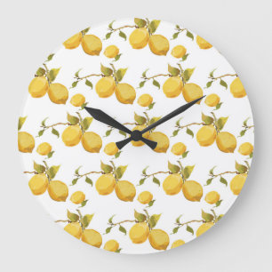 Vintage Fresh Lemons: Simplistic Design Large Clock