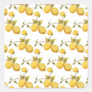 Vintage Fresh Lemons: Simplistic Design Square Sticker