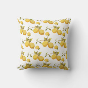 Vintage Fresh Lemons: Simplistic Design Throw Pillow