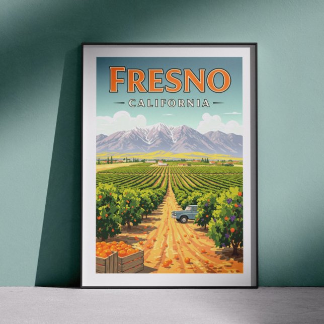 Vintage Fresno California Poster (Creator Uploaded)