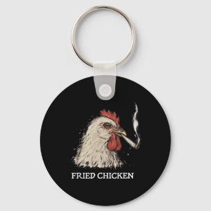 Vintage Fried Chicken Drug Chicken Meme Funny Keychain