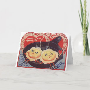 Vintage Fried Eggs Valentine's Day Greeting Card