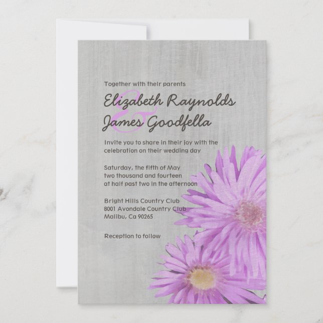 Vintage Frikart's Aster Wedding Invitations (Front)