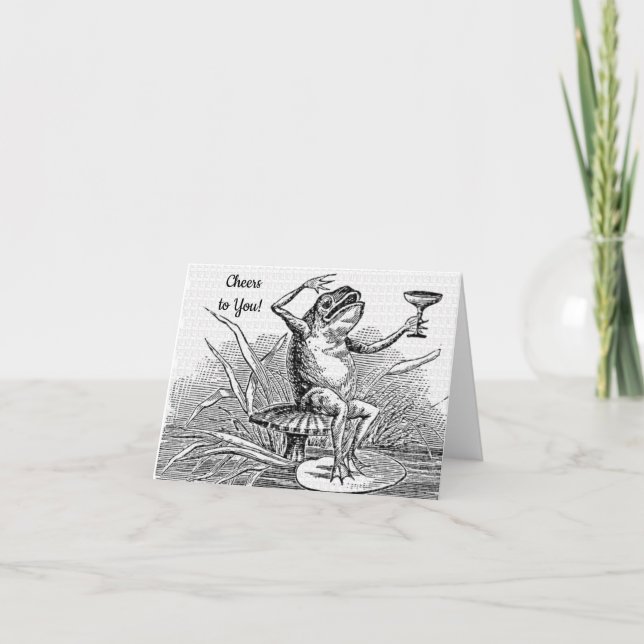 Vintage Frog - Cheers to You!, Thank You Card (Front)