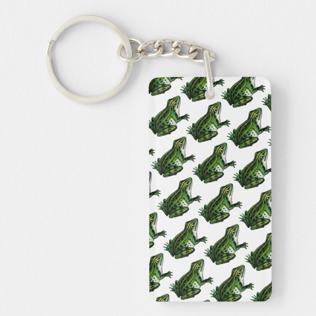 Vintage Frog Illustration Image  Keychain (Front)
