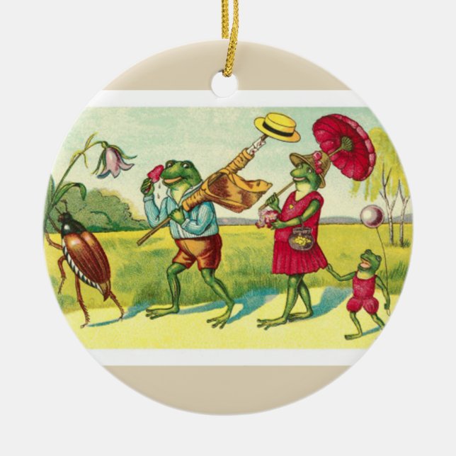 Vintage Frog No. 2 Ceramic Ornament (Front)