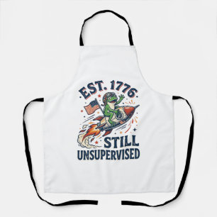 Vintage Frog Rocket Est 1776 Unsupervised Shirt_1 Apron