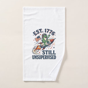 Vintage Frog Rocket Est 1776 Unsupervised Shirt_1 Hand Towel