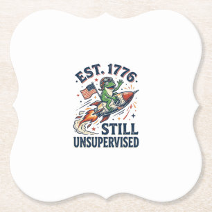 Vintage Frog Rocket Est 1776 Unsupervised Shirt_1 Paper Coaster