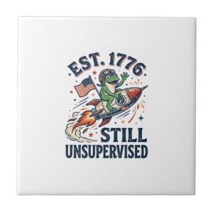 Vintage Frog Rocket Est 1776 Unsupervised Shirt_1 Tile
