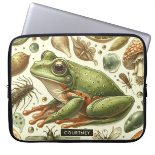 Vintage Frog Seamless Watercolor Laptop Sleeve