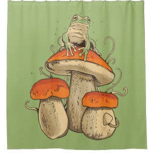 Vintage Frog With Mushrooms Cottagecore