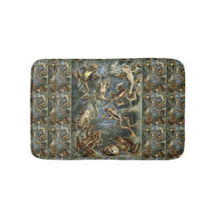 Vintage Frogs and Toads Batrachia by Ernst Haeckel Bath Mat