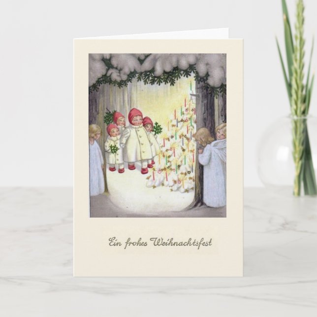 Vintage Frohe Weihnachten Christmas card (Front)