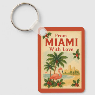 Vintage From Miami With Love Christmas Keychain