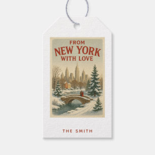 Vintage From New York With Love Christmas Gift Tags