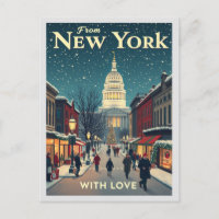 Vintage From New York With Love Merry Christmas
