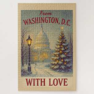 Vintage From Washington, DC With Love Christmas Jigsaw Puzzle