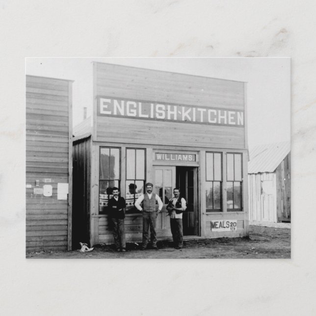 Vintage Frontier Town Greasy Spoon Postcard (Front)