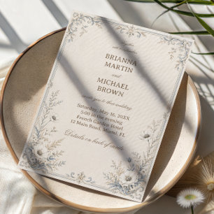 Vintage Frosted Botanical Ornamental Invitation