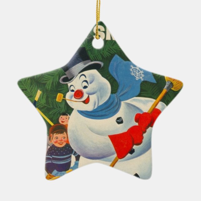 Vintage Frosty Ceramic Ornament (Front)