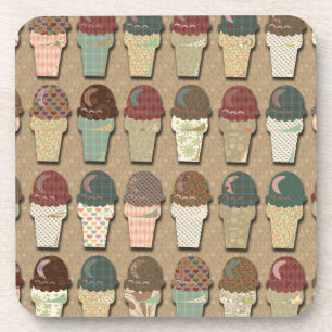 Vintage Frosty Cones Retro Art Fun Pattern Coaster