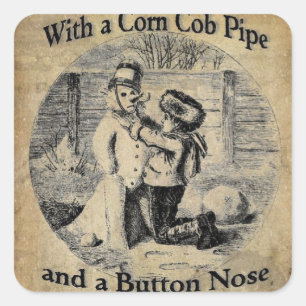 Vintage Frosty The Snowman Square Sticker