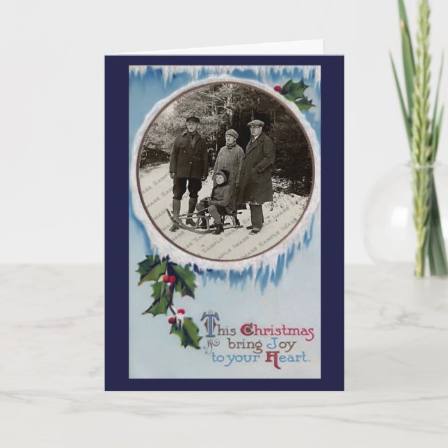 Vintage Frosty Winter Christmas Card (Front)