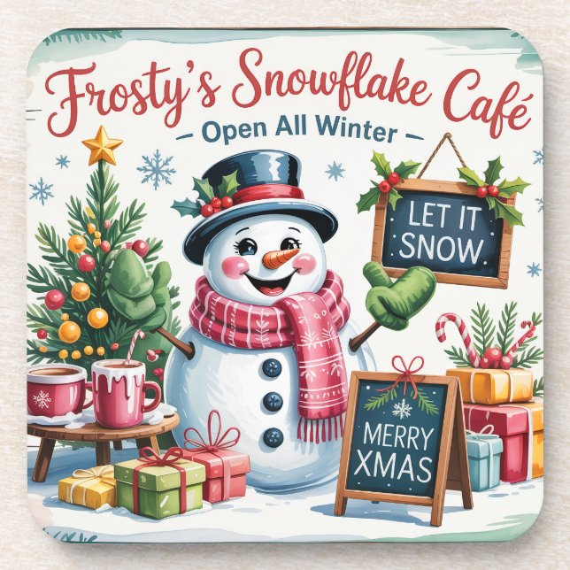 Vintage Frosty's Snowflake Cafe Coaster (Front)