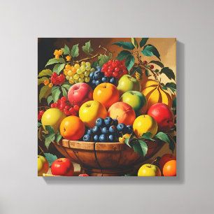"Vintage Fruit Basket Wall Art