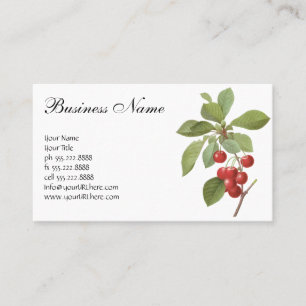 Vintage Fruit Cherry Food, Cherries by Redoute Business Card