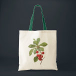 Vintage Fruit Cherry Food, Cherries by Redoute Tote Bag<br><div class="desc">Vintage illustration botanical fruit design featuring red ripe Cherries (Cerasus domestica) on a tree branch with leaves. By the famous floral botany artist Pierre Joseph Redoute (1759-1840).</div>