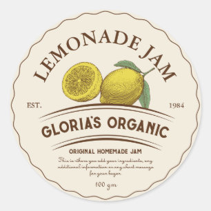 Vintage Fruit citron Lemonade Confiture Étiquette