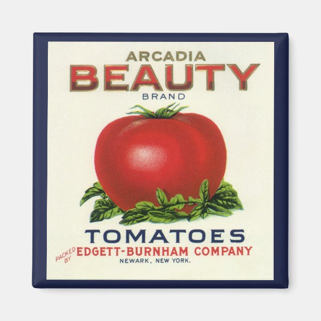 Vintage Fruit Crate Label, Arcadia Beauty Tomatoes Magnet (Front)