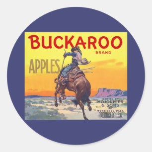 Vintage Fruit Crate Label Art, Buckaroo Apples