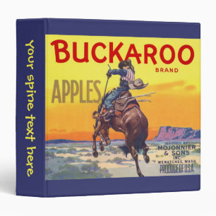 Vintage Fruit Crate Label Art, Buckaroo Apples Binder